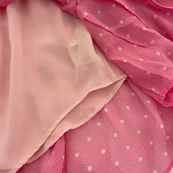 Loveshakfancy pink popover ruffle polka dot mini dress - Picture 10 of 13